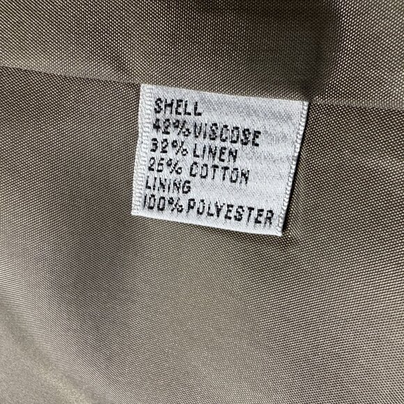 Talbots Womens Blazer Jacket Size 12 Safari Button Pockets Linen Blend Safari - Picture 8 of 14